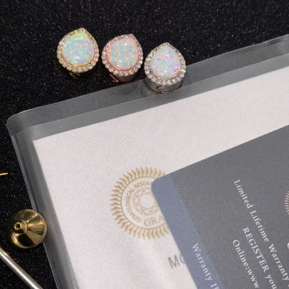 Real Genuine GRA Certified Opal Urn Jewelry Cremation VVS Moissnaite diamond urn - Picture 7 of 13